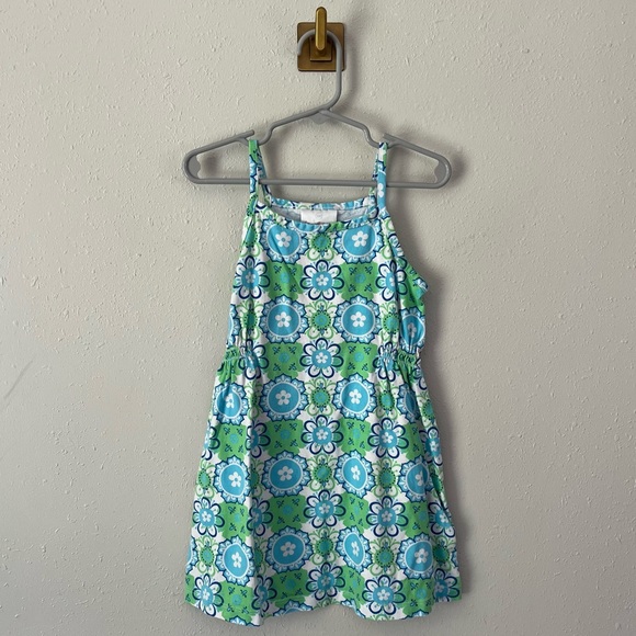 Hanna Andersson Floral Medallion Sundress Blue/Green Child’s Size 100 (4) - Picture 6 of 6